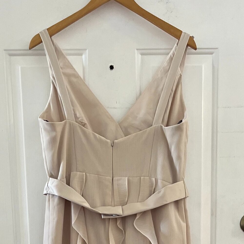 Vera Wang White Chiffon Cascading Skirt Plus-Size Event Maxi Dress Sz 14 - Picture 4 of 12